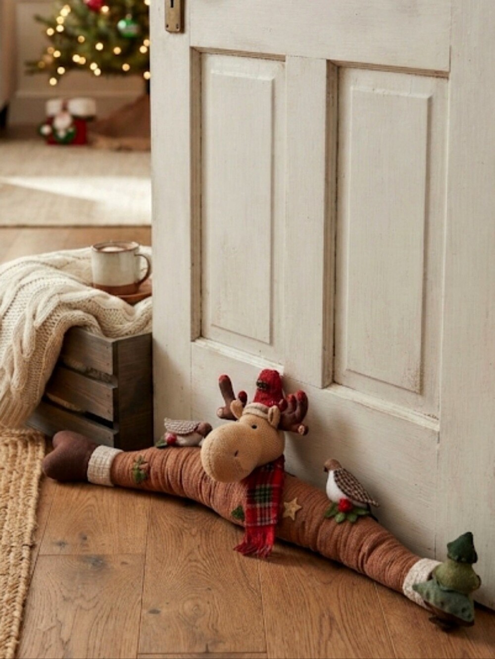 Holiday Christmas Moose Door Draft Stopper/Mantel Plush Home Decor